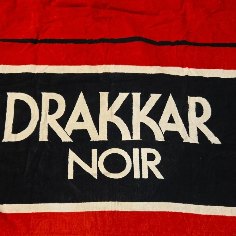 Dale Ernhardt Jr. Vintage Red and Black Beach Towel with Drakkar Noir Logo